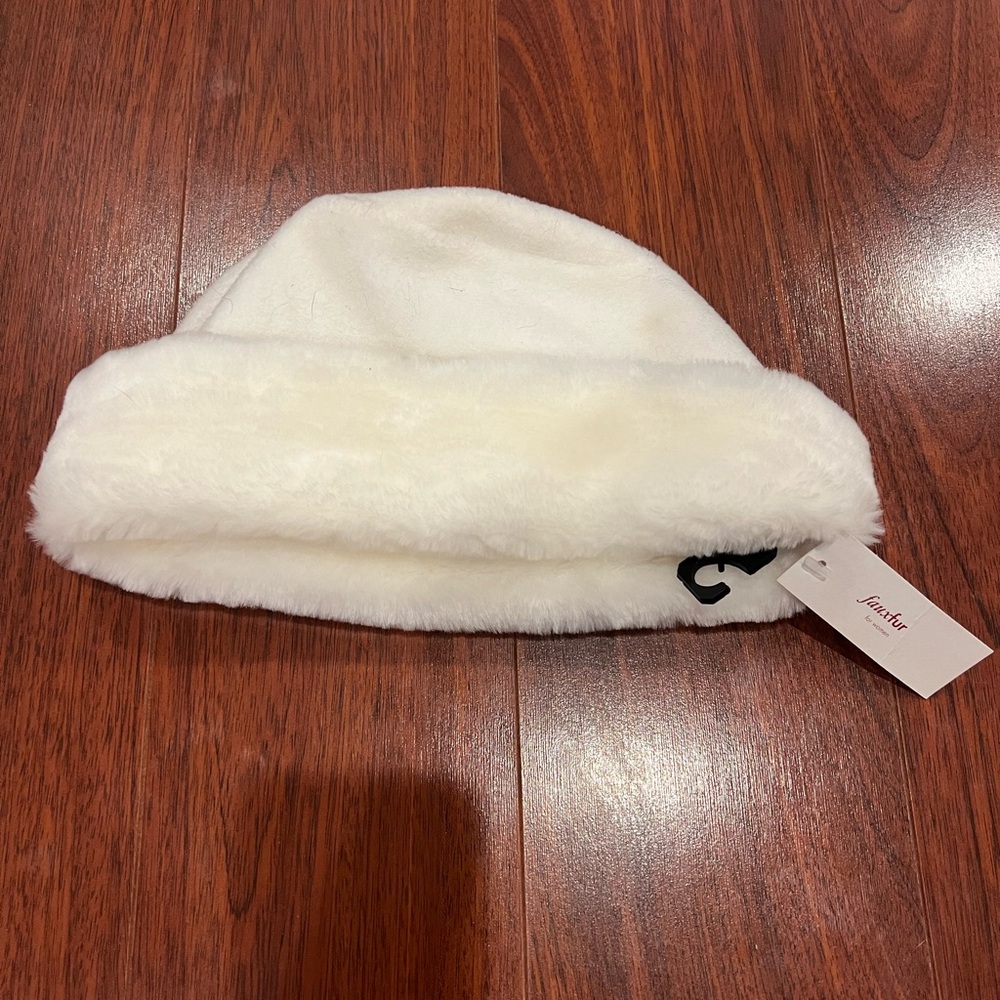 White Faux Fur Hat